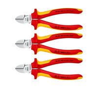 KNIPEX Diagonal Cutter insulated With multi-component grips, VDE-tested chrom...