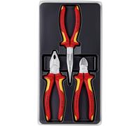 KNIPEX Electro Set, 3 Parts, 160 to 200 mm, VDE, Equipment for on The Move, Pliers Set, Tool Set, 00 20 12