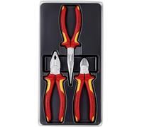 KNIPEX Electro Set, 3 Parts, 160 to 200 mm, VDE, Equipment for on the Move, Pliers Set, Tool Set, 00 20 12