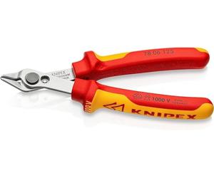 KNIPEX Electronic Super Knips Electronics Diagonal Cutter, VDE, 78 06 125 | 125 mm; Soft Wire (Copper) to 1.6 mm; Medium Hard Wire to 1 mm