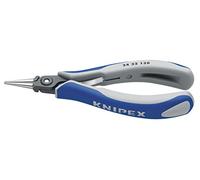 KNIPEX ESD Needle Nose Plier, 5-1/4 in, Smooth, Grey