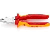 Knipex High Leverage Combination Pliers chrome-plated, insulated with multi-component grips, VDE-tested 180 mm 02 06 180