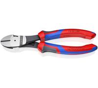 Knipex High Leverage Diagonal Cutter black atramentized, with multi-component grips 180 mm 74 02 180