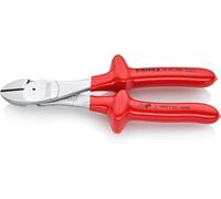 KNIPEX High Leverage Diagonal Cutter Chrome-Plated, 74 07 200 | With Dipped Insulation; VDE-Tested 200 mm