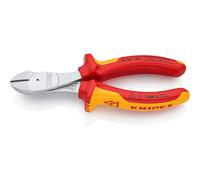 KNIPEX High Leverage Diagonal Cutter Chrome-Plated Insulated with Multi-Component Grips, VDE-Tested 160 mm, 74 06 160