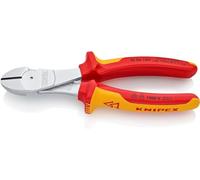 Knipex High Leverage Diagonal Cutter chrome-plated, insulated with multi-component grips, VDE-tested 180 mm 74 06 180