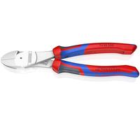 KNIPEX High Leverage Diagonal Cutter Chrome-Plated with Comfort Handles 200 mm, 74 05 200