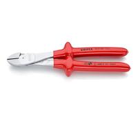 KNIPEX High Leverage Diagonal Cutter Chrome-Plated with Dipped Insulation, VDE-Tested 250 mm, 74 07 250