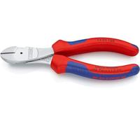 KNIPEX High Leverage Diagonal Cutter Chrome-Plated with Multi-Component Handles 160 mm, 74 05 160