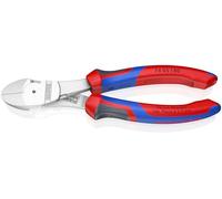 KNIPEX High Leverage Diagonal Cutter Self-Service Card Chrome-Plated with Comfort Handles 180 mm, 74 05 180 SB