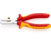 KNIPEX Insulation Stripper with Opening Spring, 11 06 160 | Universal Chrome-Plated Insulated with Multi-Component Grips; VDE-Tested 160 mm