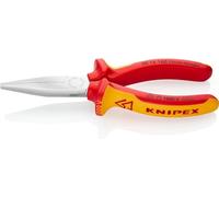 KNIPEX Long Nose Pliers Self-Service Card Chrome-Plated, 30 16 160 SB | Insulated with Multi-Component Grips; VDE-Tested 160 mm