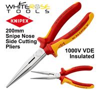 Knipex Long Nose Pliers Snipe Side Pliers 200mm VDE Insulated Tethered