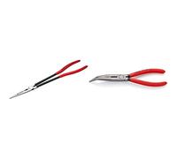 KNIPEX Long Reach Needle Nose Pliers with Transverse Profiles (280 mm) 28 71 280 SB & Snipe Nose Side Cutting Pliers (Stork Beak Pliers) (200 mm) 26 21 200 SB (self-Service Card/Blister)