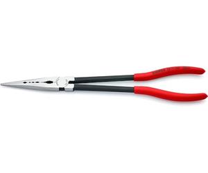 KNIPEX Long Reach Needle Nose Pliers with Transverse Profiles Self-Service Card with Plastic Coating 280 mm, 28 71 280 SB