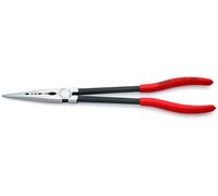 KNIPEX Long Reach Needle Nose Pliers with Transverse Profiles with Plastic Coating 280 mm, 28 71 280