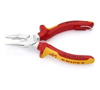 Knipex Needle-Nose Combination Pliers chrome-plated, insulated with multi-component grips, VDE-tested with integrated tether attachment point for a tool tether 145 mm 08 26 145 T