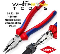 KNIPEX 08 22 185 Needle-Nose Combination Pliers Black Atramentized...