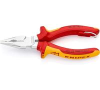 Knipex Needle-Nose Combination Pliers chrome-plated, insulated with multi-component grips, VDE-tested with integrated tether attachment point for a tool tether 145 mm 08 26 145 T