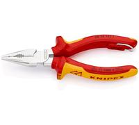 KNIPEX Needle-Nose Combination Pliers in Blister Chrome-Plated Insulated with Multi-Component Grips, VDE-Tested with Integrated, 08 26 145 T BK