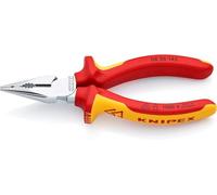 KNIPEX Needle-Nose Combination Pliers Self-Service Card Chrome-Plated Insulated with Multi-Component Grips, VDE-Tested 145 mm, 08 26 145 SB