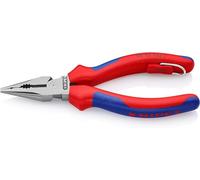KNIPEX Needle-Nose Combination Pliers with Multi-Component Grips, with Integrated Tether Attachment Point for a Tool Tether Black Atramentized 145 mm 08 22 145 T