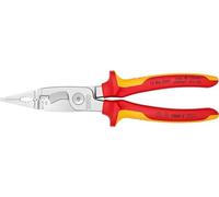 KNIPEX Pliers for Electrical Installation Self-Service Card Chrome-Plated Insulated with Multi-Component Grips, VDE-Tested 200 mm, 13 86 200 SB