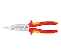 KNIPEX Pliers for Electrical Installation Self-Service Card Chrome-Plated Insulated with Multi-Component Grips, VDE-Tested 200 mm, 13 86 200 SB