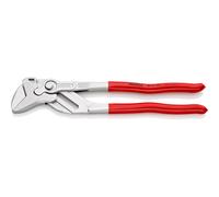 KNIPEX Pliers Wrench, Chrome-Plated, 300 mm, Grips Continuously Up to 68 mm, Fine Adjustment by Button Push, Adjustable Wrench, 86 03 300