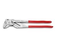 KNIPEX Pliers Wrench, Chrome-Plated, 400 mm, Grips Continuously up to 68 mm, Fine Adjustment by Button Push, Adjustable Wrench, 86 03 400
