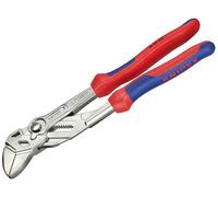 Knipex Pliers Wrench pliers and a wrench in a single tool chrome-plated, with multi-component grips 250 mm (self-service card/blister) 86 05 250 SB