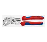 KNIPEX Pliers Wrench with Roughened Jaws Chrome-Plated with Multi-Component Handles 150 mm, 86 05 150 S02