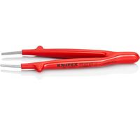 KNIPEX Precision Tweezers insulated, 145 mm, Spring steel, high strength, Red, for electrical installations up to 1000 V