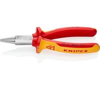 KNIPEX Round Nose Pliers Chrome-Plated Insulated with Multi-Component Grips, VDE-Tested 160 mm, 22 06 160
