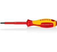 KNIPEX Screwdriver for Cross Recessed Screws Pozidriv Insulating Multi-Component Handle, VDE-Tested 212 mm, 98 25 02