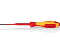 Knipex Screwdriver (Slim) for slotted screws burnished, insulating multi-component handle, VDE-tested 202 mm 98 20 35 SL