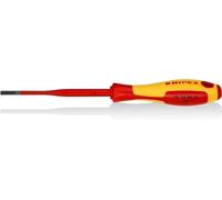 KNIPEX Screwdriver (Slim) for Slotted Screws Insulating Multi-Component Handle, VDE-Tested 202 mm, 98 20 40 SL