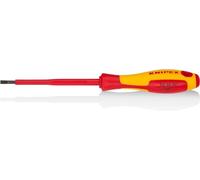 Knipex Screwdrivers for slotted screws burnished, insulating multi-component handle, VDE-tested 202 mm 98 20 40