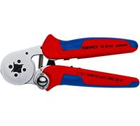 Knipex Self-Adjusting Crimping Pliers for wire ferrules with lateral access chrome-plated, with multi-component grips 180 mm (self-service card/blister) 97 55 04 SB