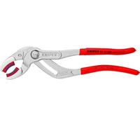 KNIPEX 81 13 250 siphon and connector pliers for odour traps, plastic pipes and connectors, chrome-plated, coated with non-slip plastic, 250 mm