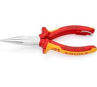 KNIPEX Snipe Nose Side Cutting Pliers (Radio Pliers) Chrome-Plated Insulated with Multi-Component Grips, VDE-Tested 160 mm, 25 06 160 T