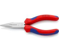 KNIPEX Snipe Nose Side Cutting Pliers (Radio Pliers) Chrome-Plated with Multi-Component Handles 140 mm, 25 05 140