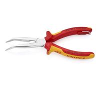 Knipex Snipe Nose Side Cutting Pliers (Stork Beak Pliers) chrome-plated, insulated with multi-component grips, VDE-tested with integrated tether attachment point for a tool tether 200 mm 26 26 200 T