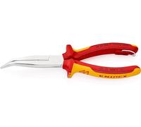 Knipex Snipe Nose Side Cutting Pliers (Stork Beak Pliers) chrome-plated, insulated with multi-component grips, VDE-tested with integrated tether attachment point for a tool tether 200 mm 26 26 200 T