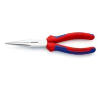 Knipex Snipe Nose Side Cutting Pliers (Stork Beak Pliers) chrome-plated, with multi-component grips 200 mm 26 15 200