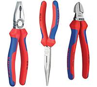Knipex Three Piece Assembly Pack Pliers Set 00 20 11 Plastic, Steel Blue, Red