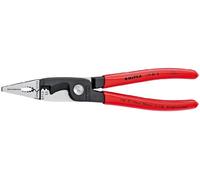 Knipex Tools 13 81 8, 6 in 1 Electrical Installation Pliers with Dipped Handle, Red