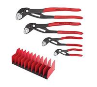KNIPEX Tools 9K 00 80 138 US 4 Pc Cobra® Pliers Set with 10 Pc Tool Holder