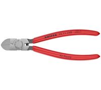 KNIPEX Tools - Diagonal Flush Cutter for Plastics, 45 Degree Angle (7211160), Red