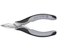 KNIPEX Tools - Electronics Pliers, Half Round Tips, ESD, 45 Degree Angled, Multi-Component (3542115ESD)